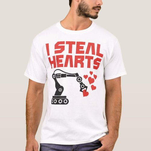 Robotics Engineer I Steal Hearts Valentines Day T_Shirt