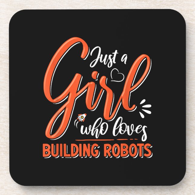 Robotics Engineer Robot Lover Engineering Girl Rob Beverage Coaster (Front)