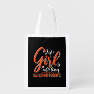 Robotics Engineer Robot Lover Engineering Girl Rob Grocery Bag