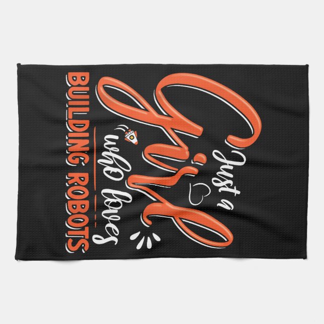 Robotics Engineer Robot Lover Engineering Girl Rob Kitchen Towel (Horizontal)