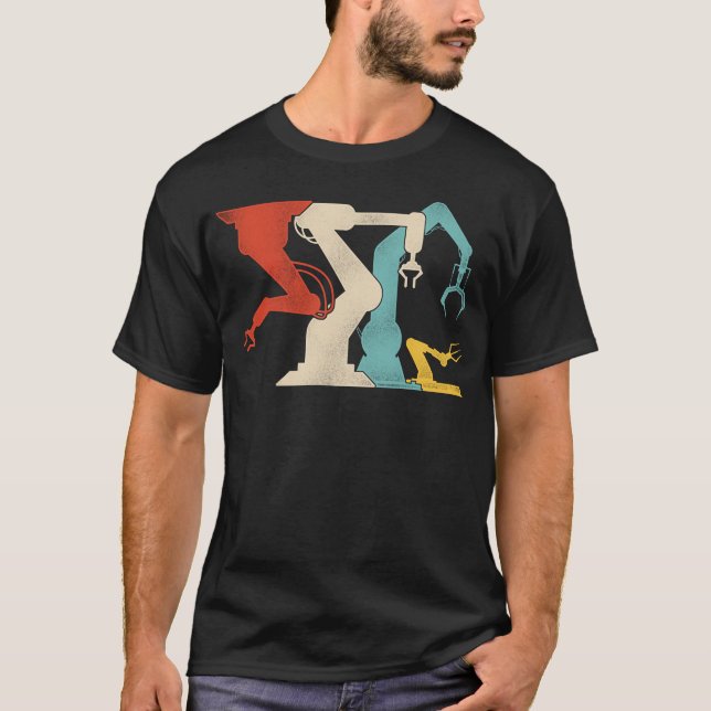 Robotics Engineer Robotics Retro Retro Vintage T-Shirt (Front)