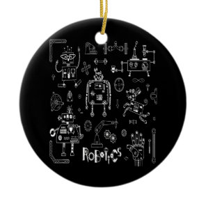 Robotics Engineer Technician Funny Vintage Robot Ceramic Ornament