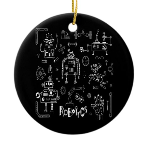 Robotics Engineer Technician Funny Vintage Robot Ceramic Ornament