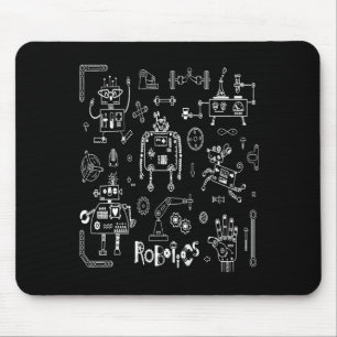 Robotics Engineer Technician Funny Vintage Robot  Mouse Pad