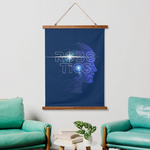 Robotics Graphic Logo Design Hanging Tapestry
