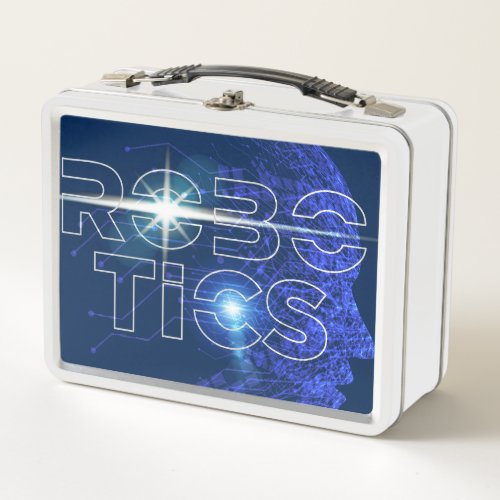 Robotics Graphic Logo Design Metal Lunch Box