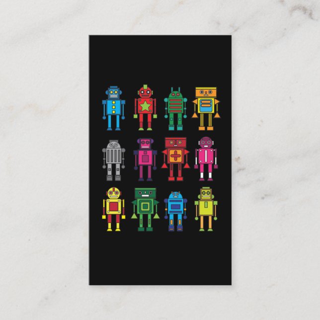 Robotics Retro toys Fun Business Card (Front)
