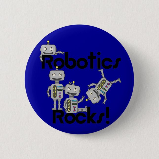 Robotics Rocks Pinback Button (Front)