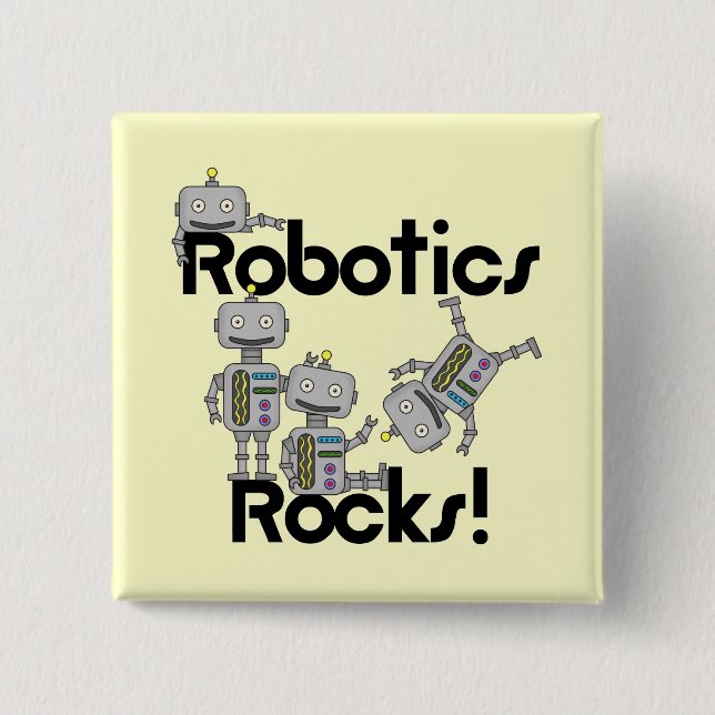Robotics Rocks Pinback Button (Front)