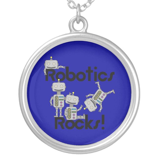 Robotics Rocks Silver Plated Necklace (Front)