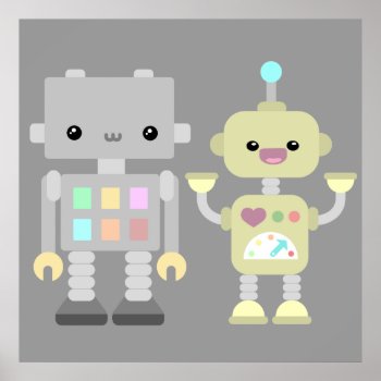 Robots At Play Poster by Middlemind at Zazzle