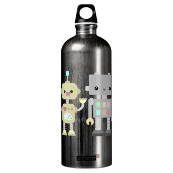 Robots At Play Water Bottle by Middlemind at Zazzle
