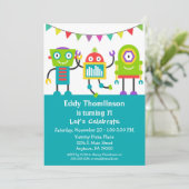 Robots Birthday Invitation Boys Colorful Robot (Standing Front)