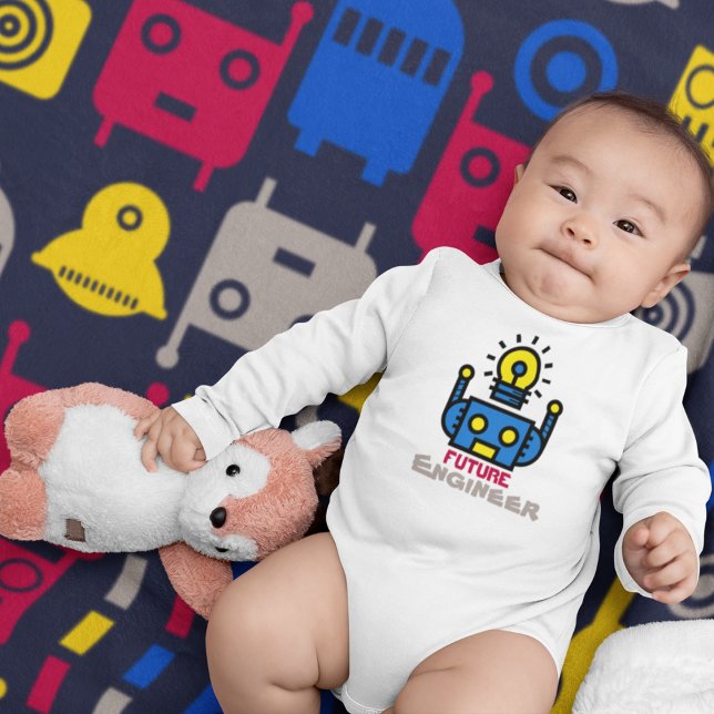 Robots Cartoon Pattern Baby Blanket (engineer robot baby blanket,kids baby diaper changing blanket,kids room decor baby blanket)