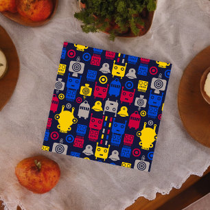 Robots Cartoon Pattern Cloth Napkin