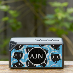 Robots Dripping Cartoon DJ Music Blue Bluetooth Speaker