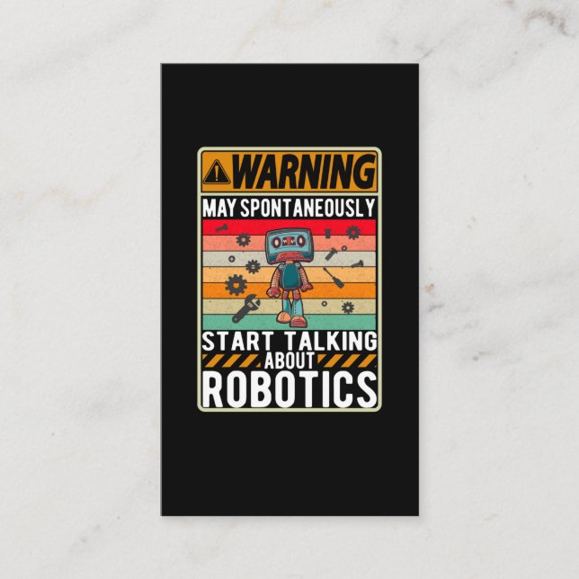 Robots Girls Boys Future Robotics Engineer Business Card (Front)