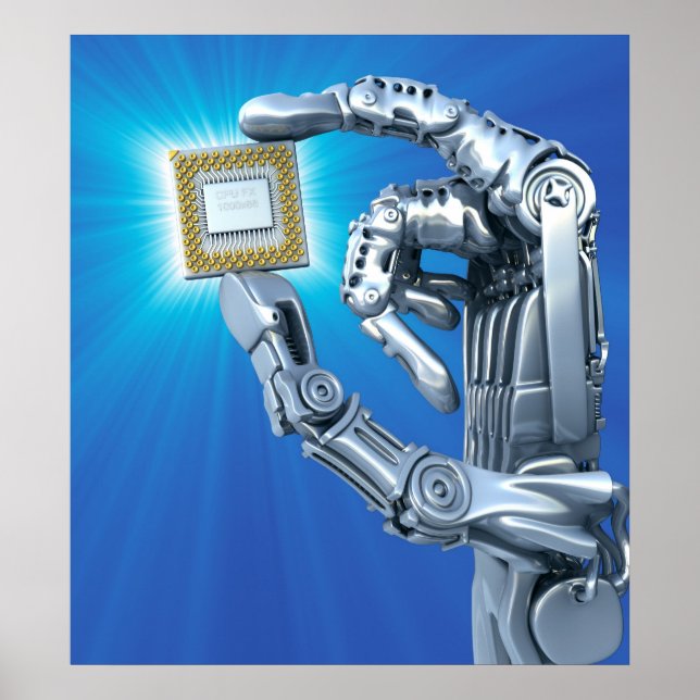 Robot's hand with the CPU Poster (Front)