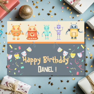Robots Happy Birthday Greeting Card