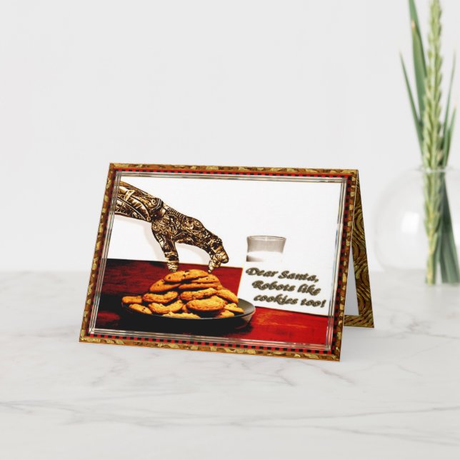 Robots Like Cookies Holiday Card (Front)