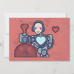 Robot's Love Chicken Droid Valentine Card