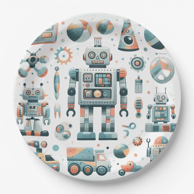Robots Paper Plates (Front)