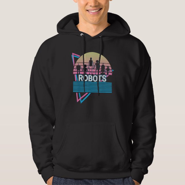 Robots Robots Robotics Retro Hoodie (Front)