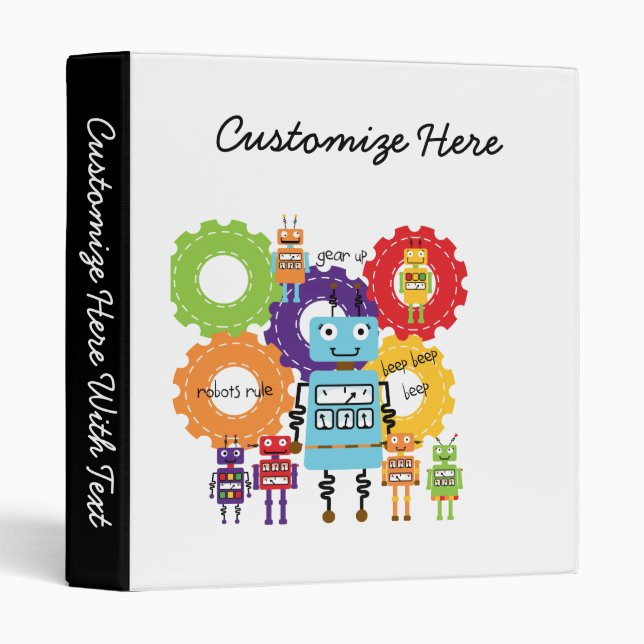 Robots Rule 3 Ring Binder (Front/Spine)