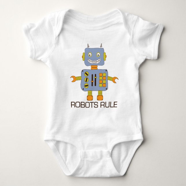 Robots Rule Baby Bodysuit (Front)
