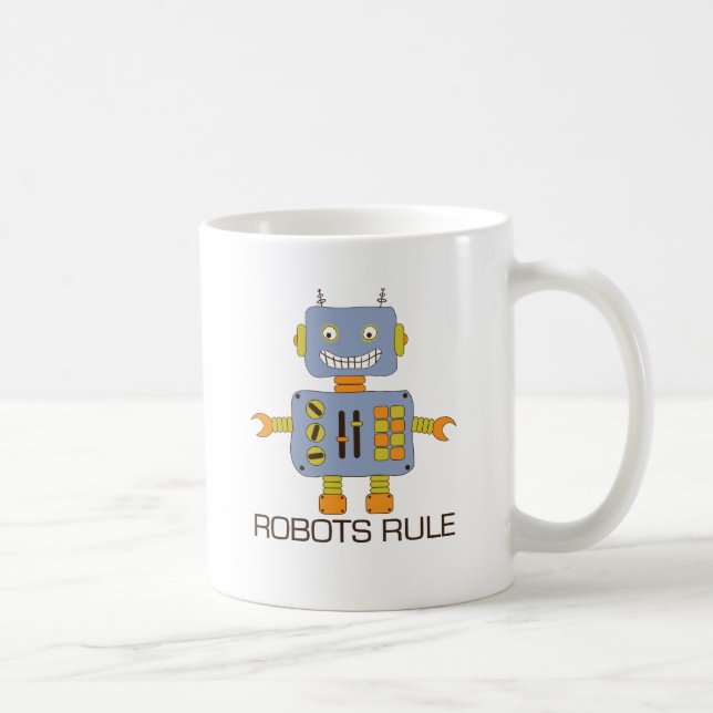 Robots Rule Coffee Mug (Right)