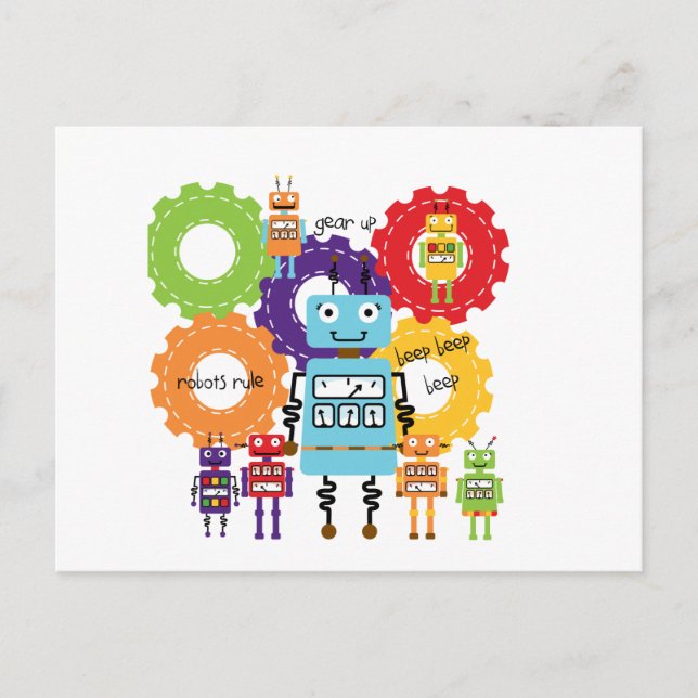 Robots Rule Postcard (Front)
