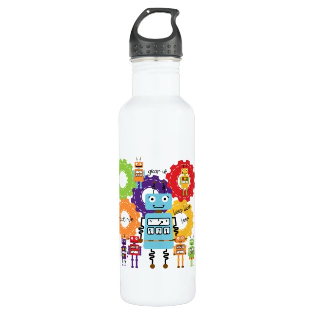 Robots Rule Water Bottle (Front)