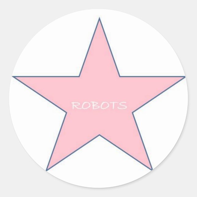 Robots Sticker-Pink Classic Round Sticker (Front)