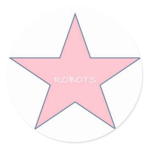 Robots Sticker-Pink Classic Round Sticker