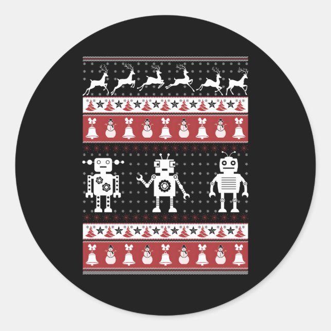 Robots Ugly Classic Round Sticker (Front)