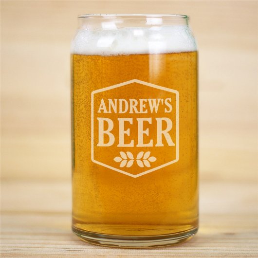 Robust Engraved 16 oz. Can-Shaped Beer Glass (Front)