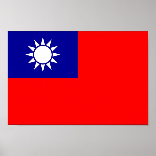 ROC Taiwan - Taiwanese Flag - 中華民國國旗 - 青天白日滿地紅 Poster (Front)