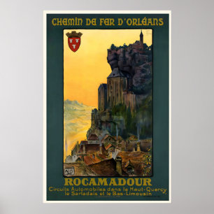Rocamadour France Vintage Travel Poster Print