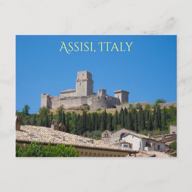 Rocca Maggiore, Assisi, Umbria Italy Hilltop Fort Postcard (Front)