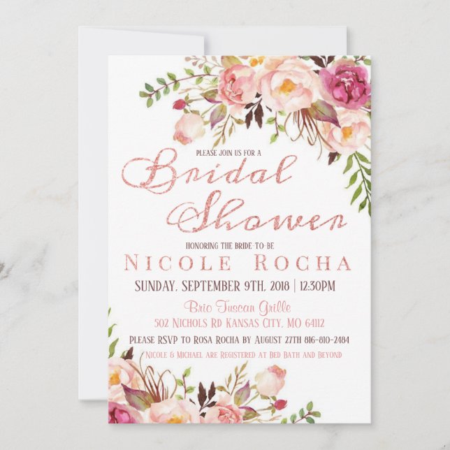 Rocha Bridal Shower Invitation (Front)