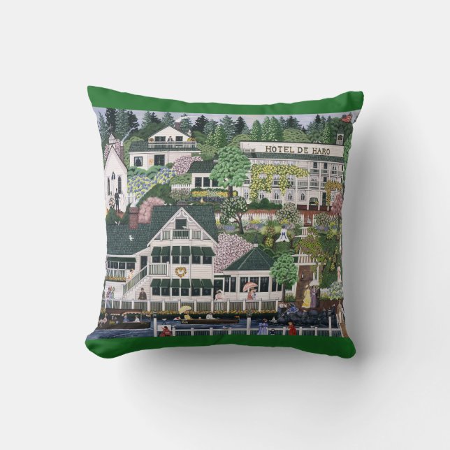 Roche Harbor ~ San Juan Island Throw Pillow (Front)