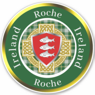 Roche Irish Shield/Celtic Cross Personalized Sticker