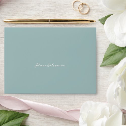 Rochelle Aqua Modern Contemporary Elegant Wedding Envelope