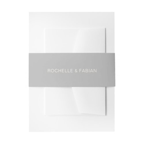 Rochelle Gray Modern Contemporary Elegant Wedding Invitation Belly Band