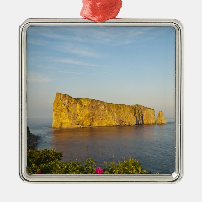 Rocher Perce (Perce Rock), Quebec, Canada. Metal Ornament (Front)