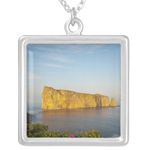 Rocher Perce Perce Rock Quebec Canada Silver Plated Necklace