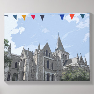 Rochester Cathedral and flags view photo tile