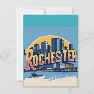 Rochester City Skyline New York USA Postcard