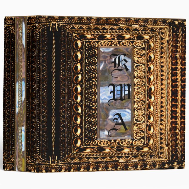 Rochester Gold Chic Antique 3 Ring Binder (Front/Spine)