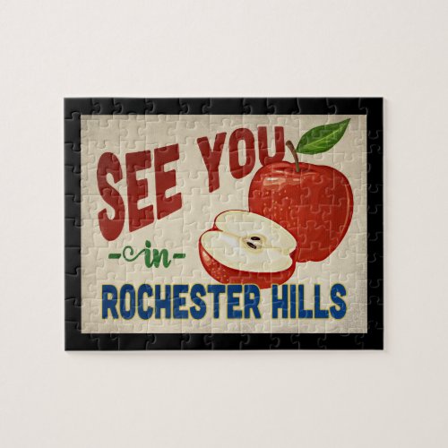 Rochester Hills Michigan Apple _ Vintage Travel Jigsaw Puzzle